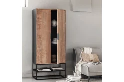 Schrank Cosmo Teak Metall 180x80 cm