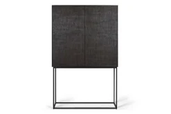 Schrank Grooves Teak Metall H 162 cm