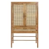 Schrank Nele Massivholz mit Rattan H 160 cm
