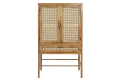 Schrank Nele Massivholz mit Rattan H 160 cm