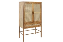 Schrank Nele Massivholz mit Rattan H 160 cm