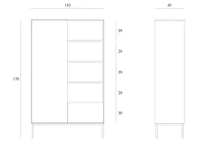 Schrank Whitebird Eiche natur H 178 cm