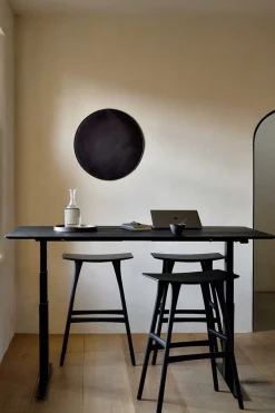 Schreibtisch Bok höhenverstellbar schwarz B 140 cm