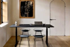 Schreibtisch Bok höhenverstellbar schwarz B 140 cm