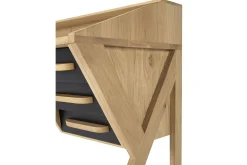 Schreibtisch Origami Eiche schwarz B 135 cm