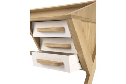 Schreibtisch Origami Eiche natur creme B 135 cm