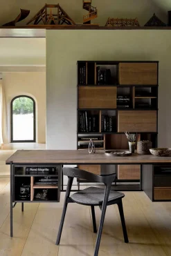 Schreibtisch Oscar Teak Metall B 200 cm