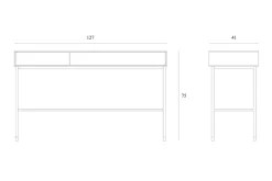 Schreibtisch Whitebird Eiche natur B 127 cm