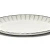 Servierteller Inku oval weiss klein