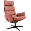 Sessel Arva Lounge Cord altrosa drehbar