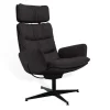 Sessel Arva Lounge Leder schwarz drehbar