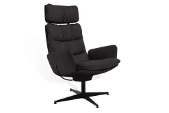 Sessel Arva Lounge Leder schwarz drehbar