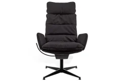 Sessel Arva Lounge Leder schwarz drehbar