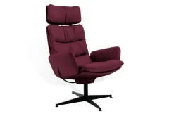 Sessel Arva Lounge Leder pink drehbar