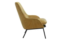 Sessel Dolly Stoff mit Leder mustard