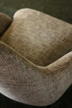 Sessel Dolly Stoff mit Leder mustard