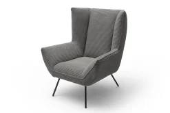 Sessel Evelin Cord dunkelgrau