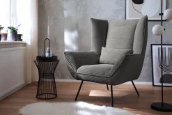 Sessel Evelin Cord dunkelgrau