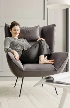 Sessel Evelin Stoff flamingo