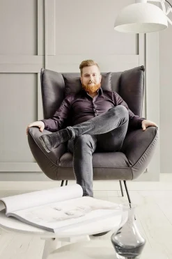 Sessel Evelin Stoff flamingo