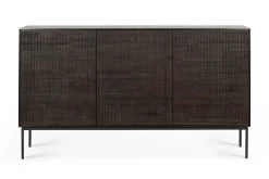 Sideboard Grooves Teak massiv B 152 cm