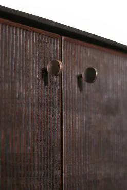 Sideboard Grooves Teak massiv B 152 cm