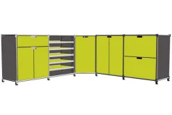 Sideboard System 180 graugrün B 210 cm