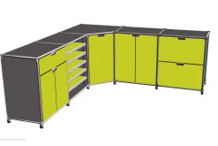 Sideboard System 180 graugrün B 210 cm