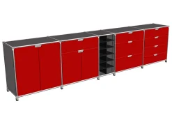 Sideboard System 180 rot B 327 cm