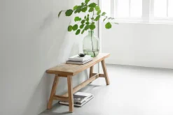 Sitzbank Herringbone recycletes Teakholz B 120 cm