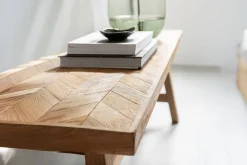 Sitzbank Herringbone recycletes Teakholz B 120 cm