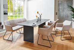 Sitzbank Leder Paula rosa 160*90*64 cm