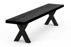 Sitzbank Swinderby Eiche schwarz 160cm