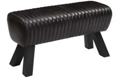 Sitzbank Vintage Leder schwarz B 87 cm