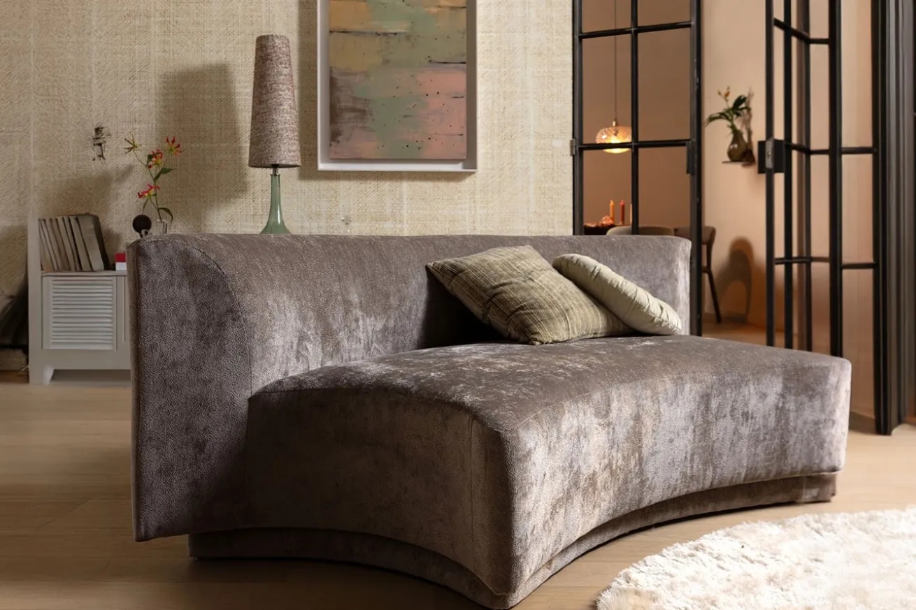 2-Sitzer Pop halbrund Samt taupe