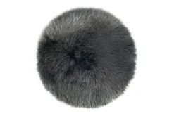 Sitzkissen Lammfell anthrazit rund