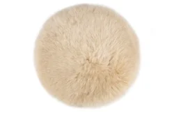 Sitzkissen Lammfell beige rund