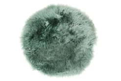 Sitzkissen Lammfell grün rund