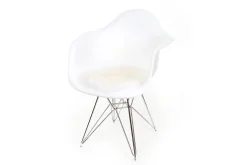 Sitzkissen Lammfell ivory rund