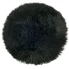 Sitzkissen Lammfell schwarz rund