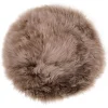 Sitzkissen Lammfell Taupe rund