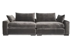 Sofa 4 Sitzer Stoff Veloursamt anthrazit