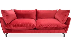 Sofa Donna 2 Sitzer Samtstoff rot