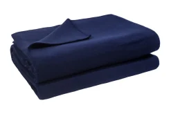 Soft-Fleece Decke 160 x 200 cm marine blau