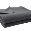 Soft-Fleece Decke 220 x 240 cm medium grau meliert