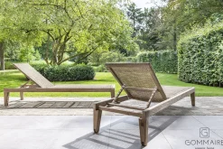 Sonnenliege Lisa rollbar Teak grau