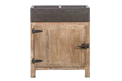 Spülbecken Montpellier mit Unterschrank 1 türig recycletes Kiefernholz