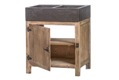 Spülbecken Montpellier mit Unterschrank 1 türig recycletes Kiefernholz