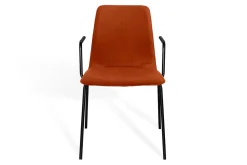 Stapelstuhl Maverick mit Arm Stoff orange