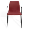 Stapelstuhl Maverick mit Arm Leder rot